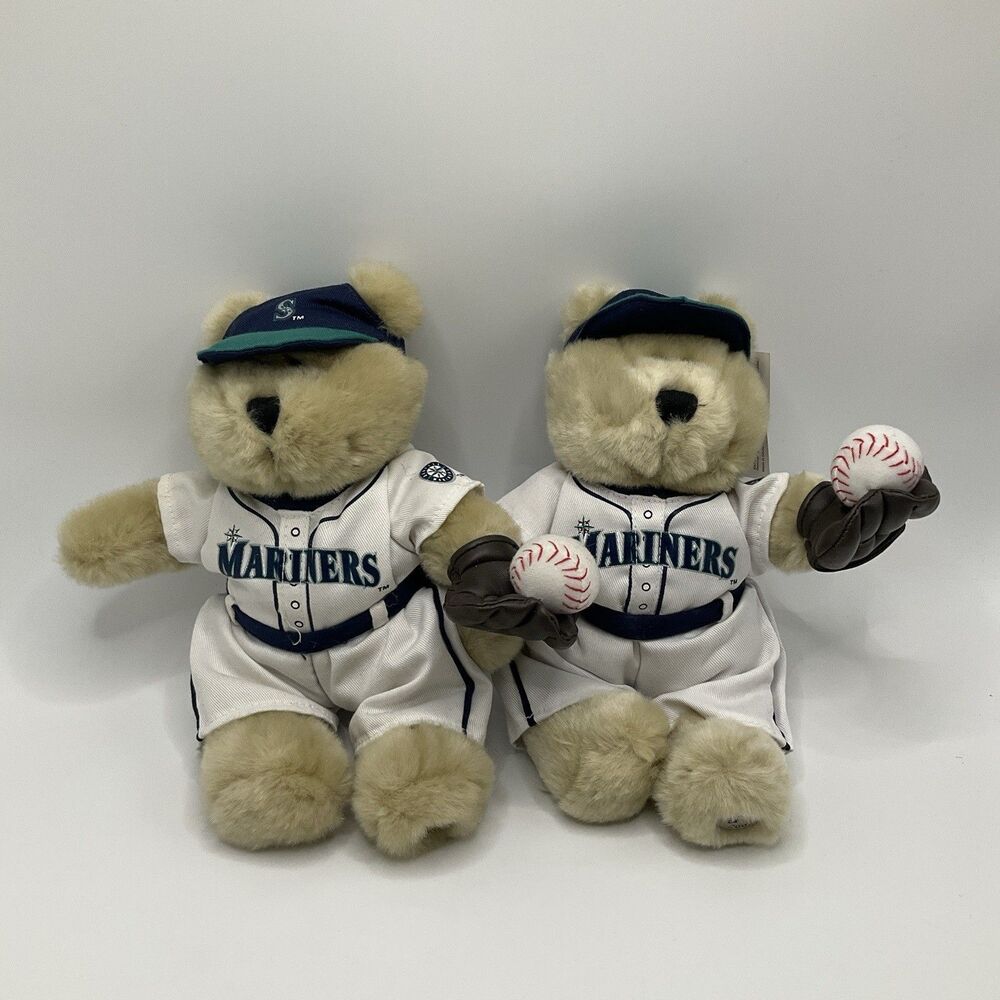 Lot 2 Seattle Mariners Teddy Bear MLB 1st Edition Plush Baseball Glove Tag